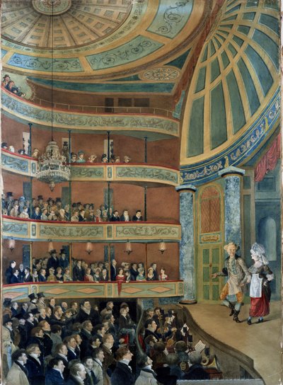 Interno del Park Theatre, New York City, 1822 da John Searle